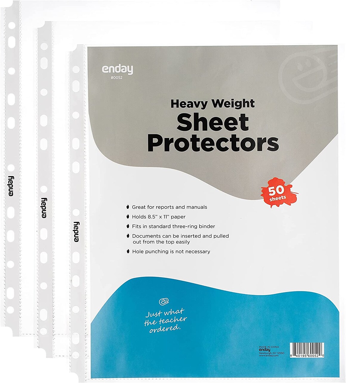 Enday Heavy Weight Top Loading Sheet Protectors (50/Pack)